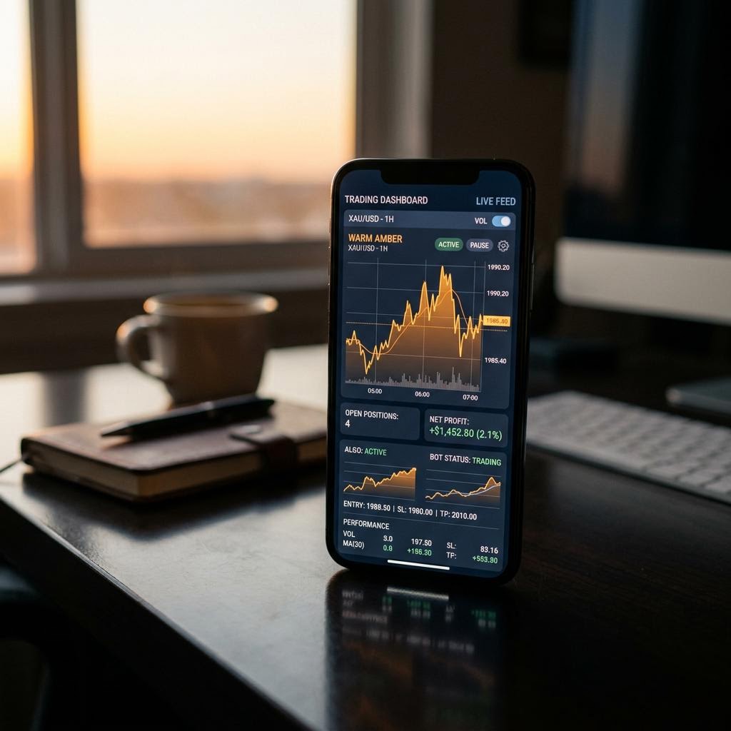 Crystaliris AI crypto trading platform interface on mobile device